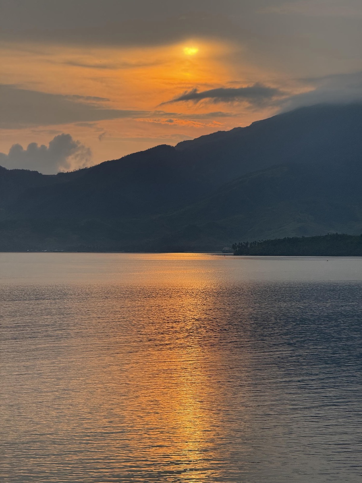 Golden sunset over the bay