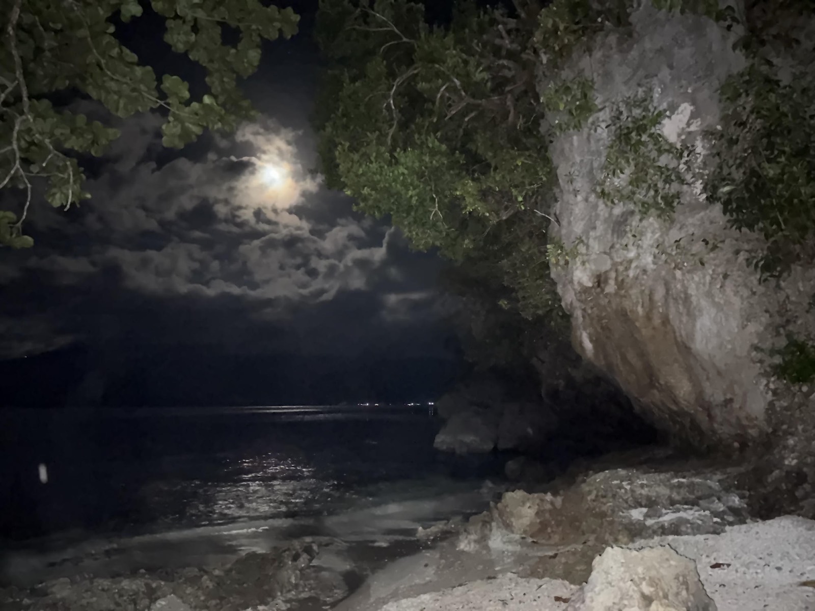 Full moon over the cove